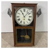 Vintage Regulator Wall Clock W/ Key ï¿½ Approx. (16'