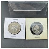 1964 Five Francs Silver Coin & 1972 Proof Jeffers