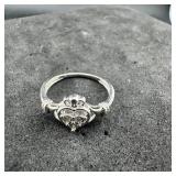 Sterling Silver Gndp1 Heart Ring, Size 7. Weight: