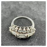 Sterling Silver Cz Ring, Size 6 3/4. Weight: 3.3 G