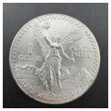 1983MO Mexico One Onza .999 Silver Round Coin