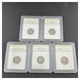 Lot of Slabbed Coins (5) ï¿½ Various Types and Mint
