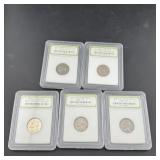 Lot of Slabbed Coins (5) ï¿½ Various Types and Mint