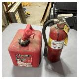 1 Gallon Poly Gas Can W/ Fire Extinguisher & Level