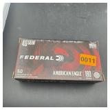 (50 Rounds) .40 S&w Ammunition; Fmj 180 Grain; Fed