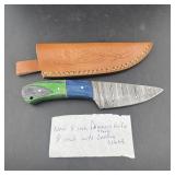 New 8' (overall) Damascus Steel Blade Knife With L