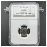 1967 NGC MS67 FT Roosevelt Dime (SMS)