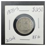 1875-S Twenty Cent Silver Piece