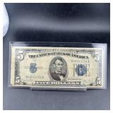 1934-A $5 Silver Certificate Note Serial #U4904329