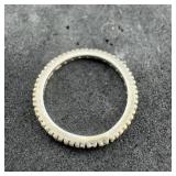 Fas Sterling Silver Cz Band Ring, Size 6. Weight: