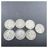 7 Silver Roosevelt Dimes (Mixed Dates)