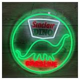 Sinclair Dino Gasoline Round Led Lighted Sign ï¿½ Te
