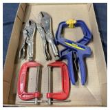 Vise Grips, C-Clamps, and Irwin Clamp Lot