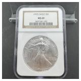 1995 NGC MS69 American Silver Eagle $1 Coin ï¿½ 1 oz