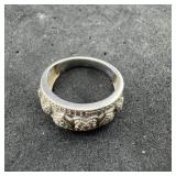 Sterling Silver Filigree Heart Ring, Size 6 1/2. W