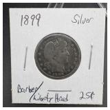 1899 Barber Silver Quarter