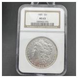 1885 Morgan Silver Dollar ï¿½ Ngc Ms63