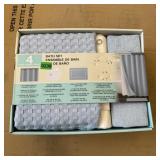 4-piece Bath Set - Waffle Shower Curtain, Peva Lin