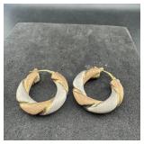 Sterling Silver  Tri-color Earrings, Marked 925, 4