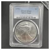 1998 American Silver Eagle $1 ï¿½ Ms69, 1 Oz Silver