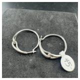 Sterling Silver  Hoop Earrings, Marked S925, 6.7 G