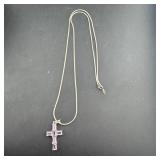 Sterling Silver  Purple Amethyst Crosterling Silve