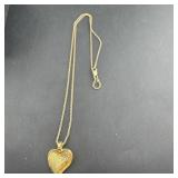 Sterling Silver  Gold Vermeil Heart Necklace, Mark