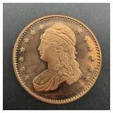 1 Oz .999 Fine Copper Round ï¿½ Capped Bust Design