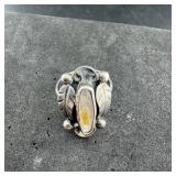 Taxco Sterling Silver  Mother Of Pearl Ring, Marke
