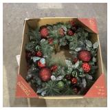 30" Pre-lit Christmas Wreath Decoration