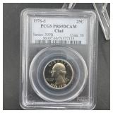 1976-s Clad Washington Quarter Graded Pcgs Pr69 De
