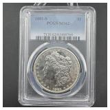 1881-s Morgan Silver Dollar Graded Pcgs Ms62