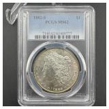 1882-s Morgan Silver Dollar Graded Pcgs Ms62
