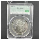 1882-s Morgan Silver Dollar Graded Cac Ms64
