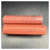 Times The Bid: 2x. Two Rolls 1975-d Lincoln Cents.