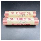 Times The Bid: 2x. Two Rolls 1974-d Lincoln Cents.