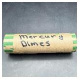 $5 Face Value Roll Silver Mercury Dimes (50 Dimes)