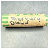 $5 Face Value Roll Silver Mercury Dimes (50 Dimes)