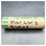 $5 Face Value Roll Silver Mercury Dimes (50 Dimes)