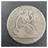 1855 With Arrows Seated Silver Half Dollar