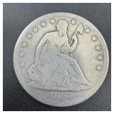 1867-s Seated Silver Half Dollar