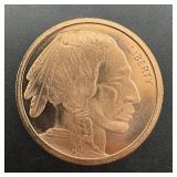 1 Oz .999 Copper Round - Buffalo Nickel Design