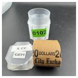 $10 Morgan Silver Dollar roll, CC tail and S tail