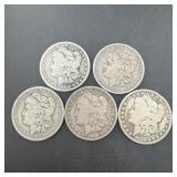 Times The Bid: 5x Morgan Silver Dollars: 1890-o, 1
