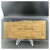 1862 Five Cent The County Of Brunswick Bond