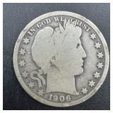 1906-o Barber Silver Quarter