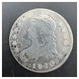 Rare 1810 Capped Bust Silver Half Dollar