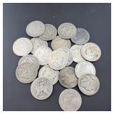 Tube Of 20 Circulated Morgan Silver Dollars. Vario