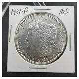 1921-p Morgan Silver Dollar, Higher Grade