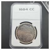 1884-cc Carson City Morgan Silver Dollar, Higher G